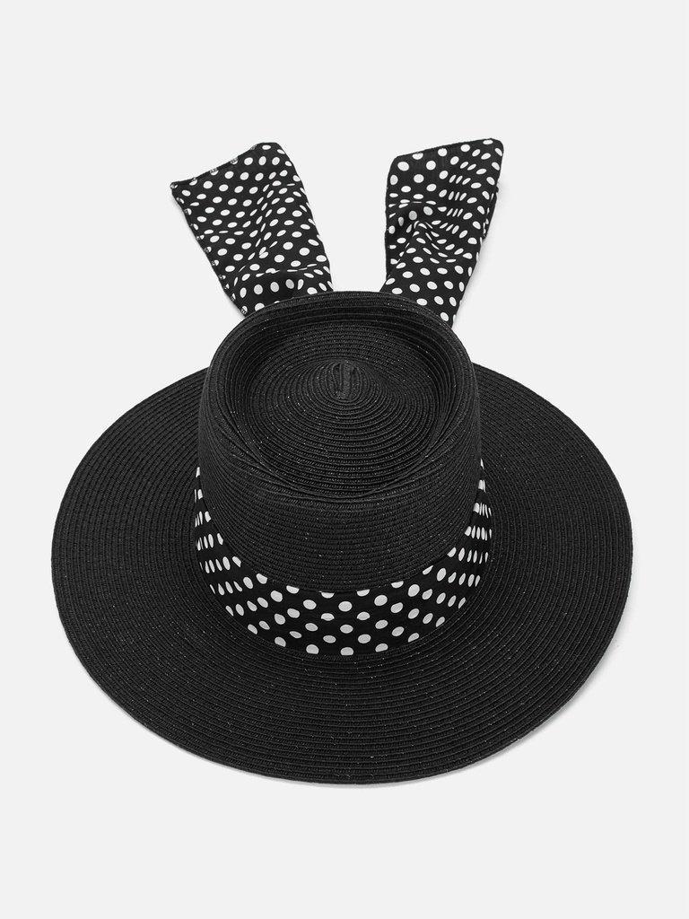 Polka Pot Band Straw Hat-accessories-Des Mess