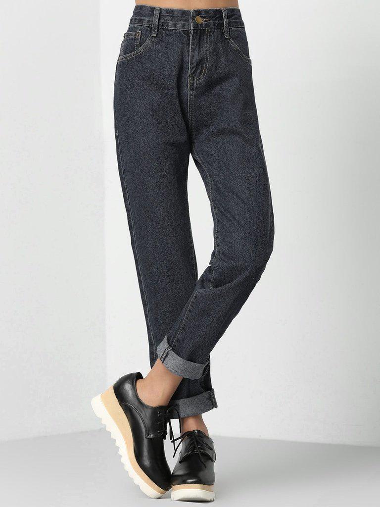 Roll Cuff Boyfriend Jeans-bottom-Des Mess