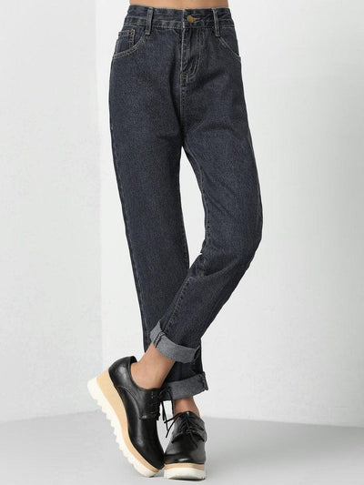 Roll Cuff Boyfriend Jeans-bottom-Des Mess