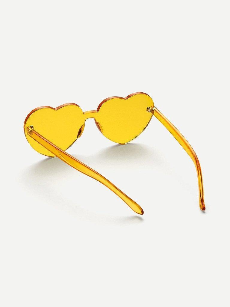 Heart Shaped Lens Rimless Sunglasses-accessories-Des Mess
