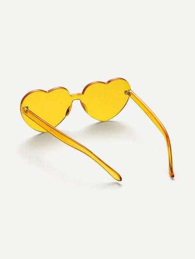 Heart Shaped Lens Rimless Sunglasses-accessories-Des Mess