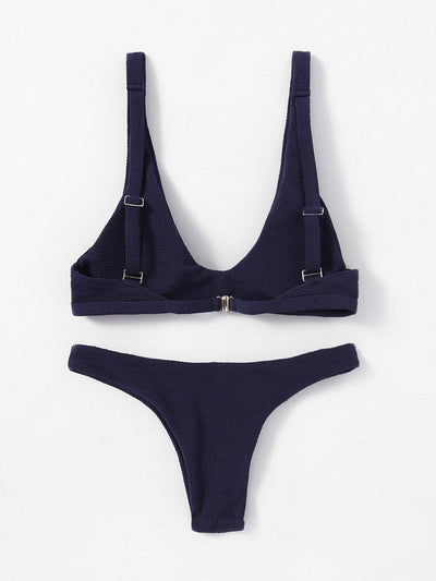 Plunge High Leg Bikini Set-swimwear-Des Mess