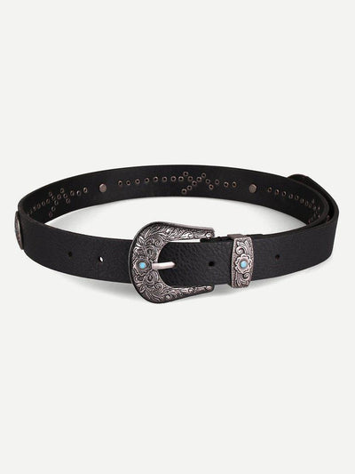 Eyelet Detail Western Belt-accessories-Des Mess
