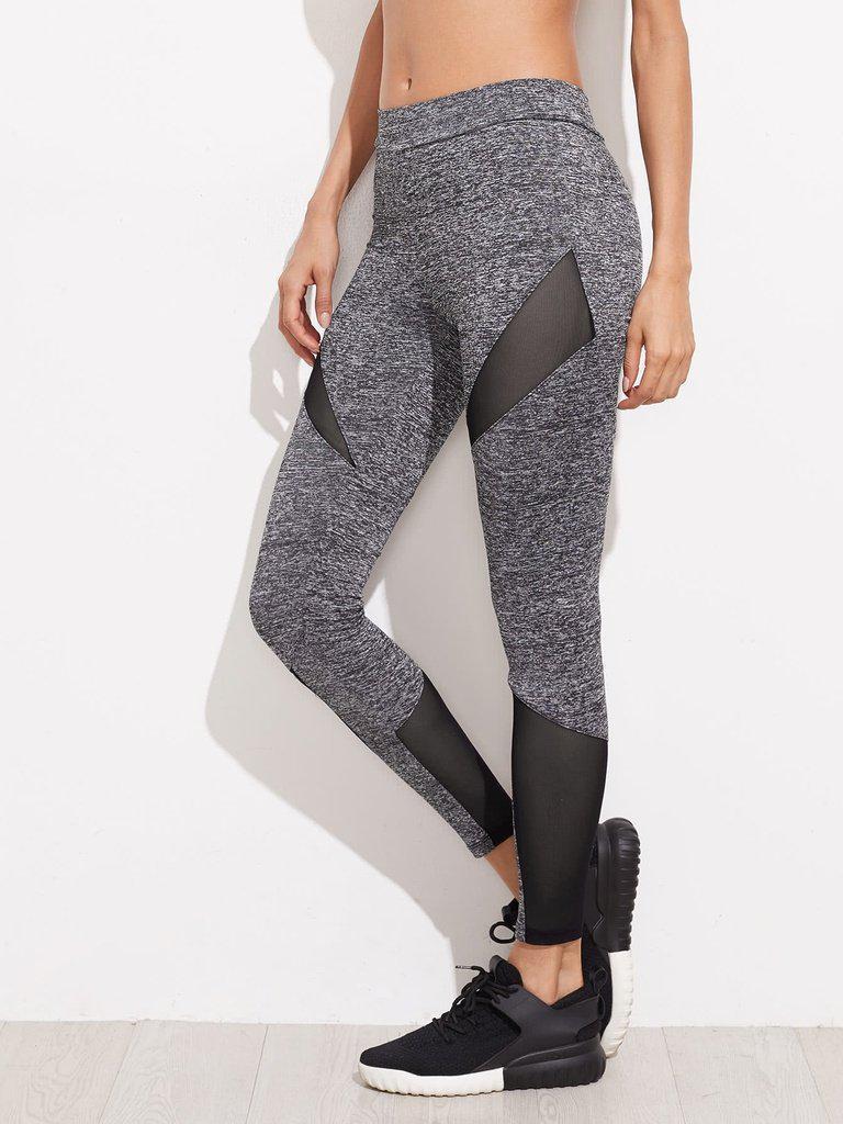 Mesh Insert Marled Knit Leggings-bottom-Des Mess