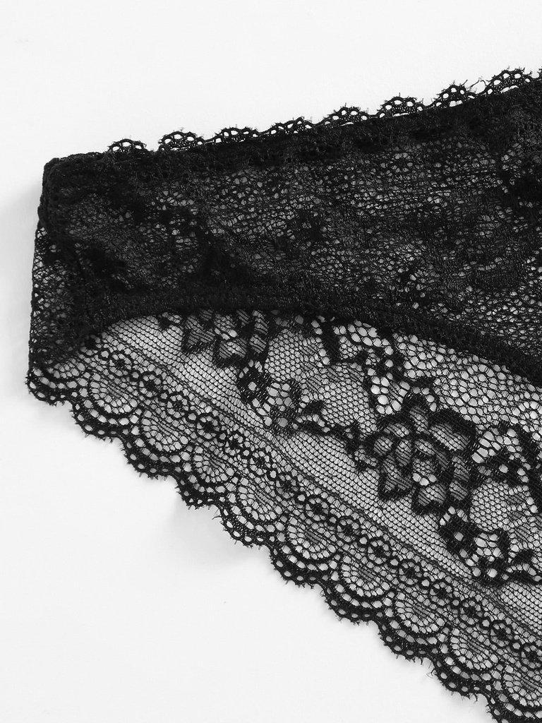 Scalloped Floral Lace Panty-lingerie-Des Mess