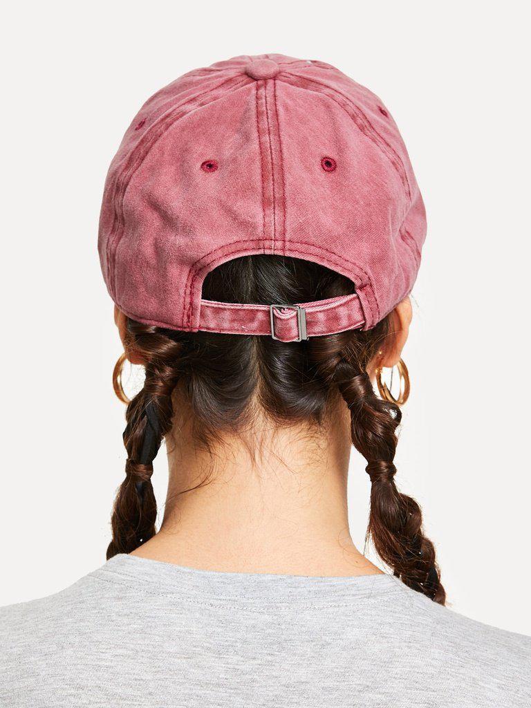 Embroidered Hole Detail Baseball Cap-accessories-Des Mess