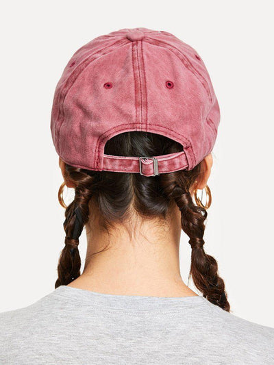 Embroidered Hole Detail Baseball Cap-accessories-Des Mess