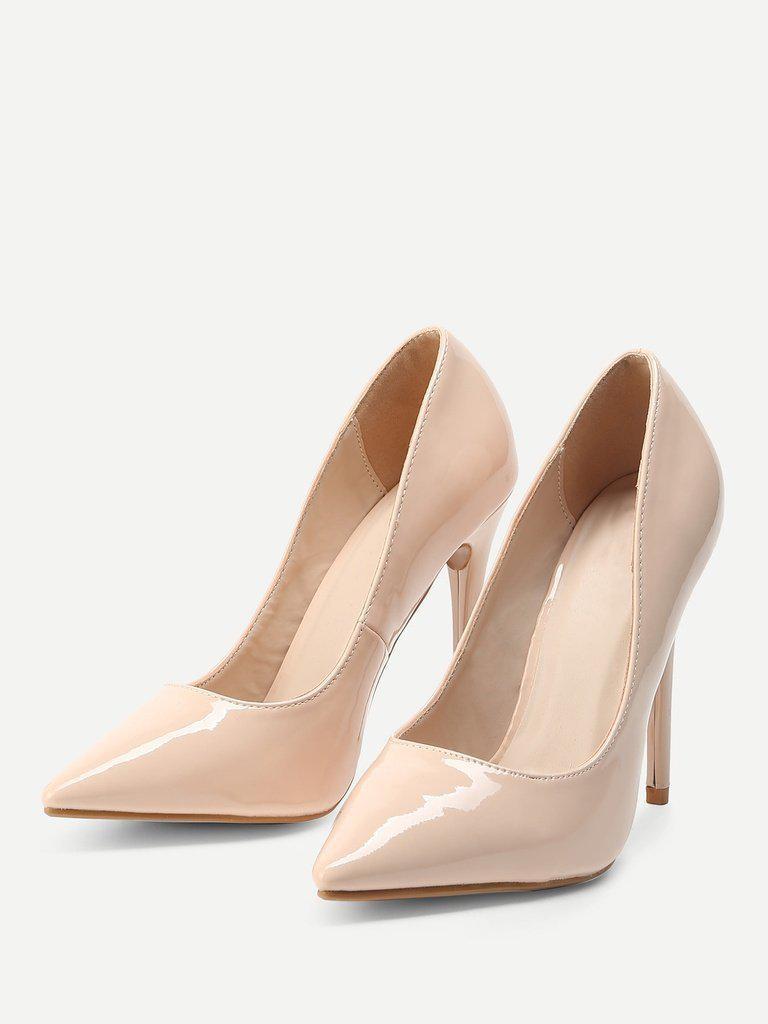 Stiletto Pointed Toe PU Heels-shoes-Des Mess