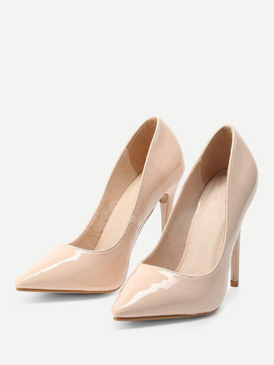 Stiletto Pointed Toe PU Heels-shoes-Des Mess