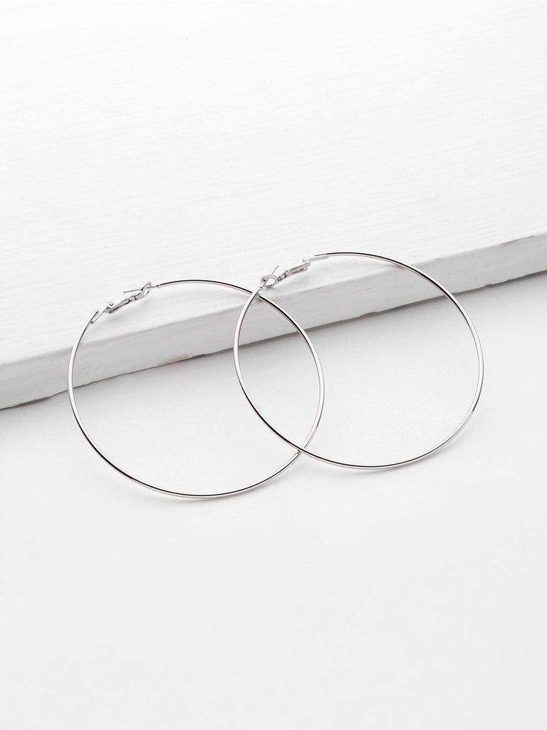 Minimalist Metal Hoop Earrings-jewelry-Des Mess