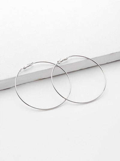 Minimalist Metal Hoop Earrings-jewelry-Des Mess