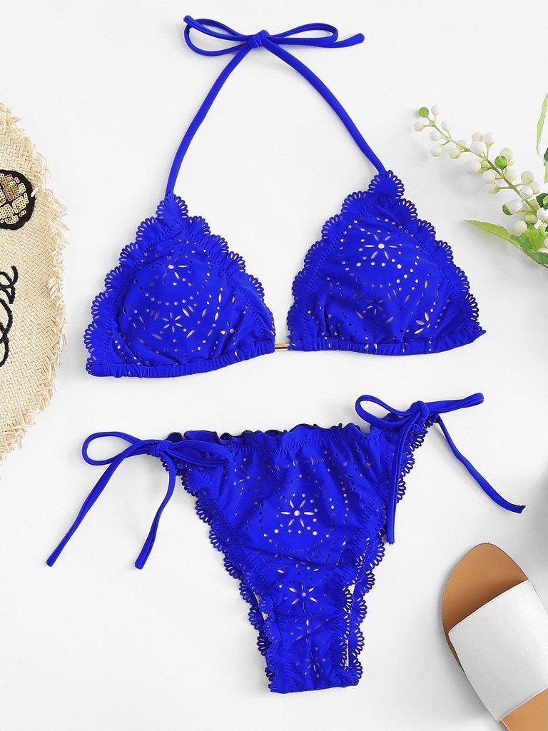 Scalloped Trim Bikini Set--Des Mess