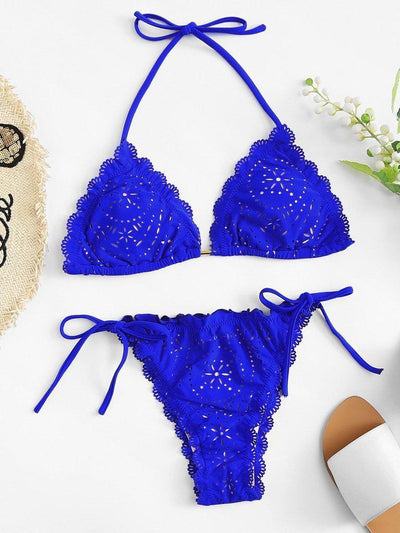 Scalloped Trim Bikini Set--Des Mess