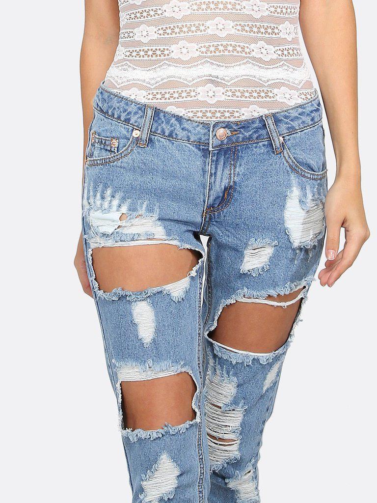 Extreme Distressing Jeans-bottom-Des Mess