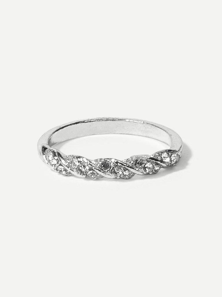 Spiral Design Rhinestone Ring-jewelry-Des Mess