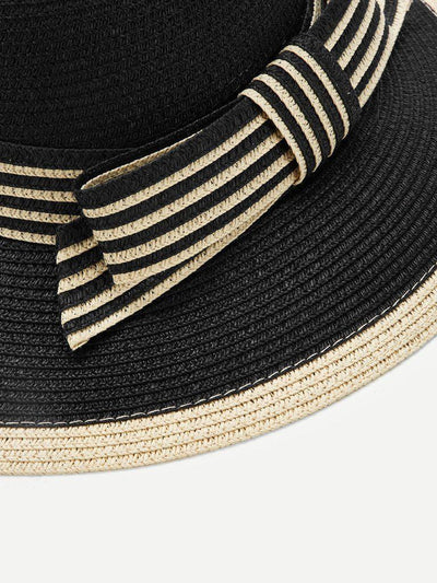 Striped Band Straw Hat--Des Mess