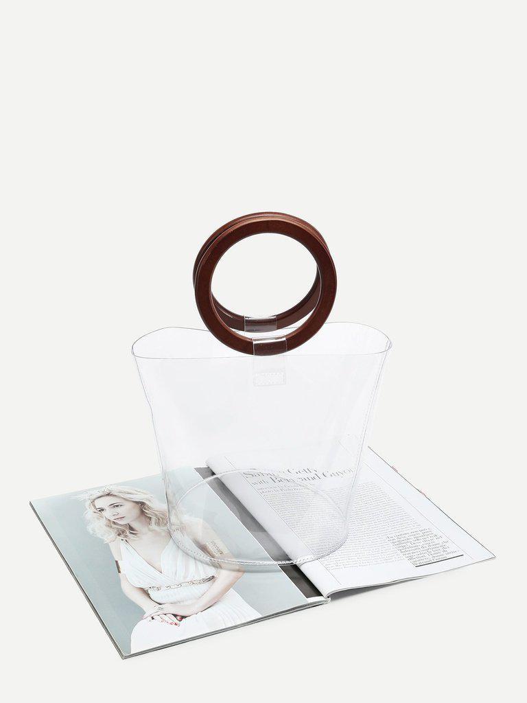Clear Wooden Handle Bag-accessories-Des Mess