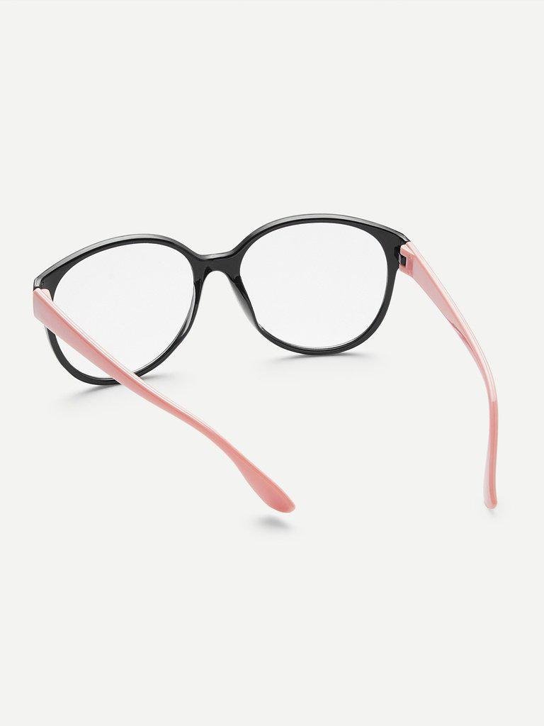 Two Tone Frame Flat Lens Glasses-accessories-Des Mess
