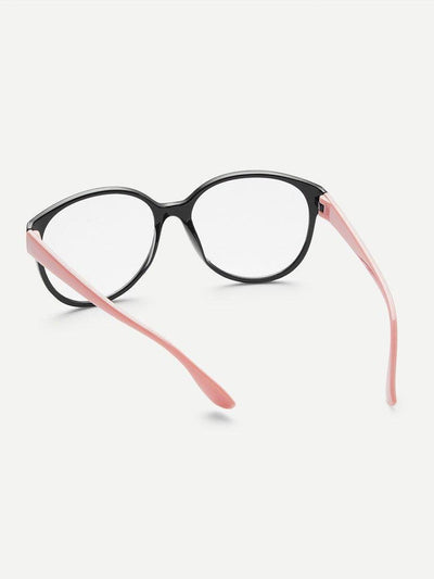 Two Tone Frame Flat Lens Glasses-accessories-Des Mess