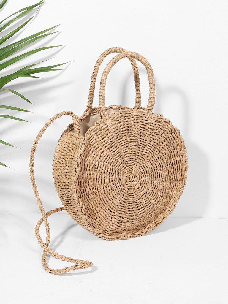 Round Straw Tote Bag-accessories-Des Mess