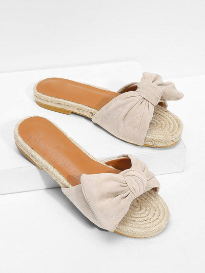 Bow Decorated Espadrille Flat Sandals-shoes-Des Mess