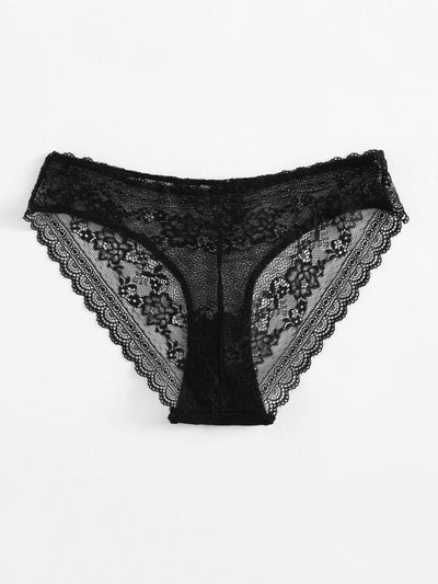Scalloped Floral Lace Panty-lingerie-Des Mess