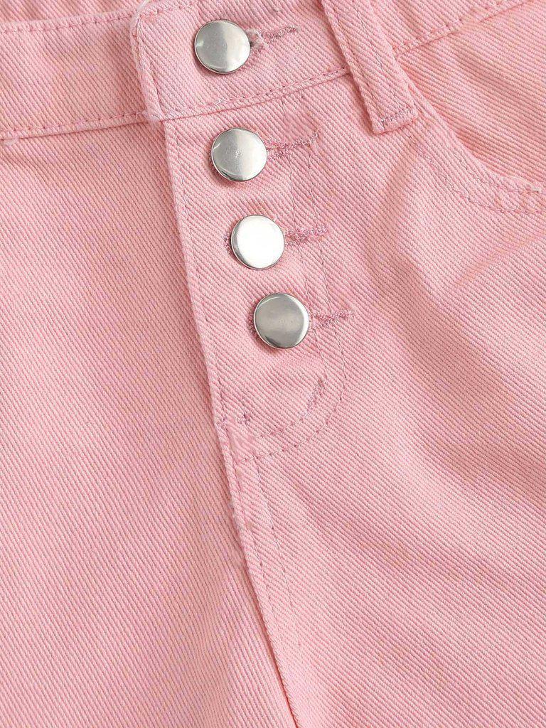 Raw Hem Ripped Denim Shorts-bottom-Des Mess