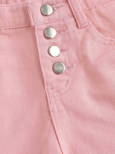 Raw Hem Ripped Denim Shorts-bottom-Des Mess