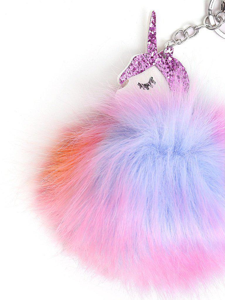 Random Color Pom Pom Unicorn Keychain-others-Des Mess