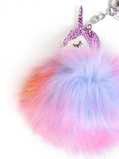 Random Color Pom Pom Unicorn Keychain-others-Des Mess