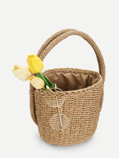 Straw Bucket Bag-accessories-Des Mess