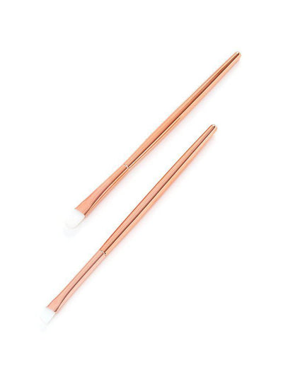 Metallic Handle Professional Makeup Brush Set 2Pcs-makeup-Des Mess