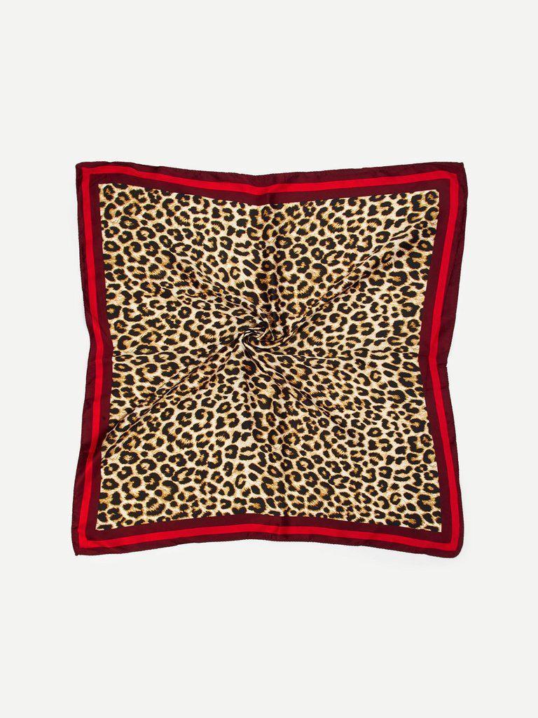 Contrast Trim Leopard Print Bandana-accessories-Des Mess