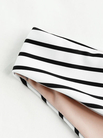 Striped Beach Bikini Set-swimwear-Des Mess