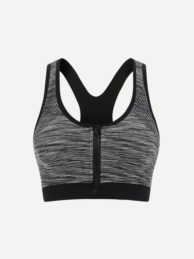 Racerback Zipper Sports Bra-sportswear-Des Mess