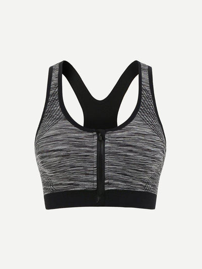 Racerback Zipper Sports Bra-sportswear-Des Mess