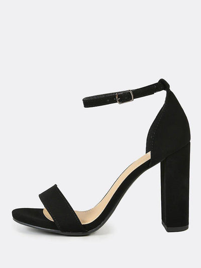 Open Toe Dressy Sandal with Thin Ankle Cuff BLACK-shoes-Des Mess