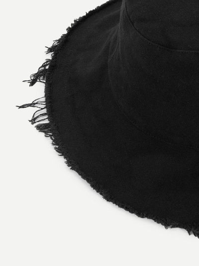 Frayed Trim Bucket Hat--Des Mess