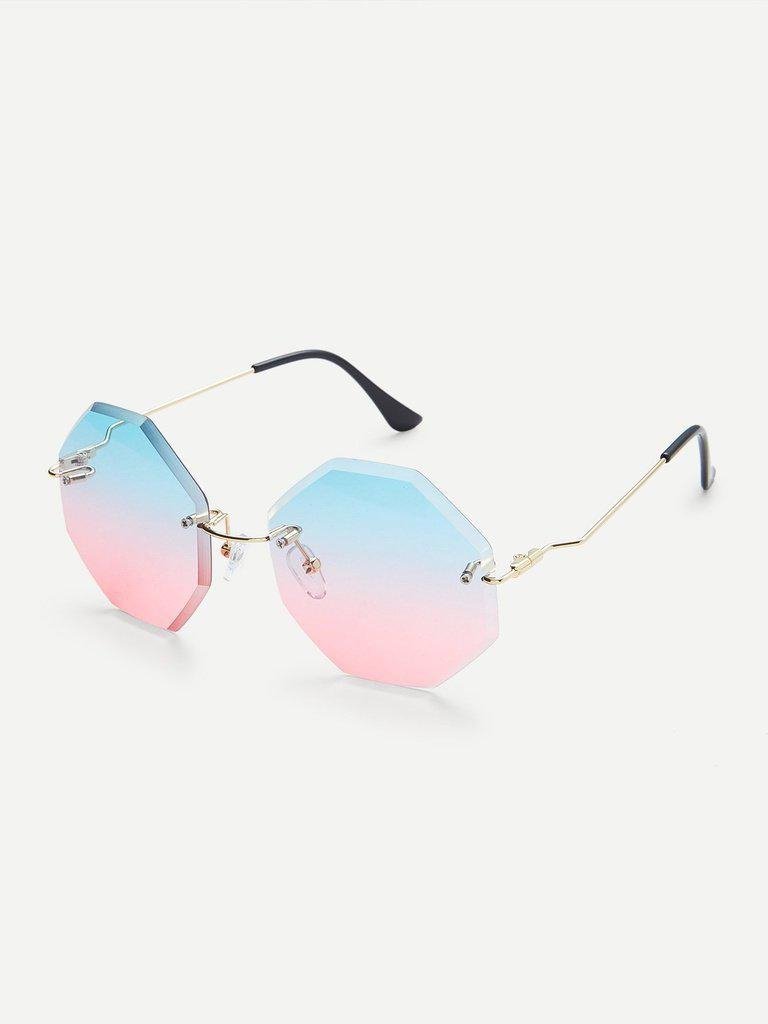 Ombre Lens Rimless Sunglasses-accessories-Des Mess