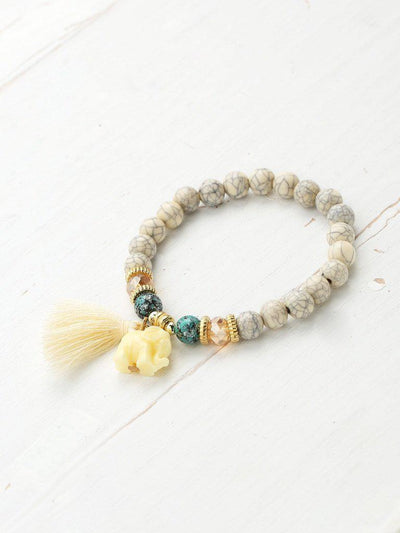 Elephant & Tassel Detail Bracelet Set-jewelry-Des Mess