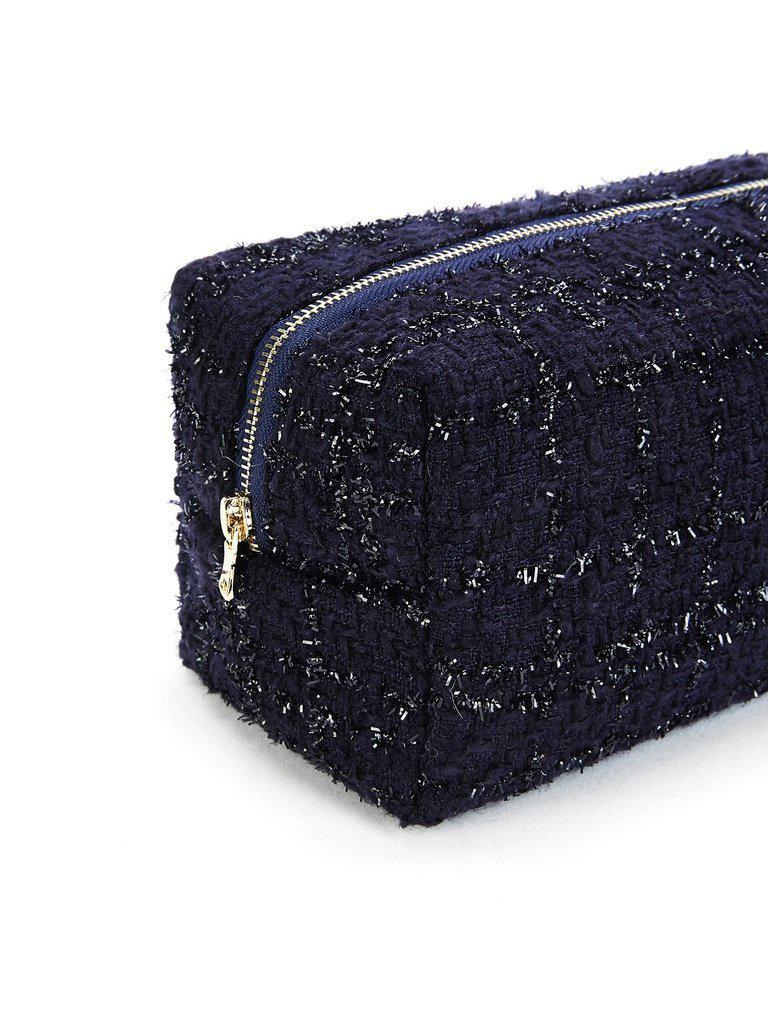 Tweed Zipper Makeup Bag-makeup-Des Mess