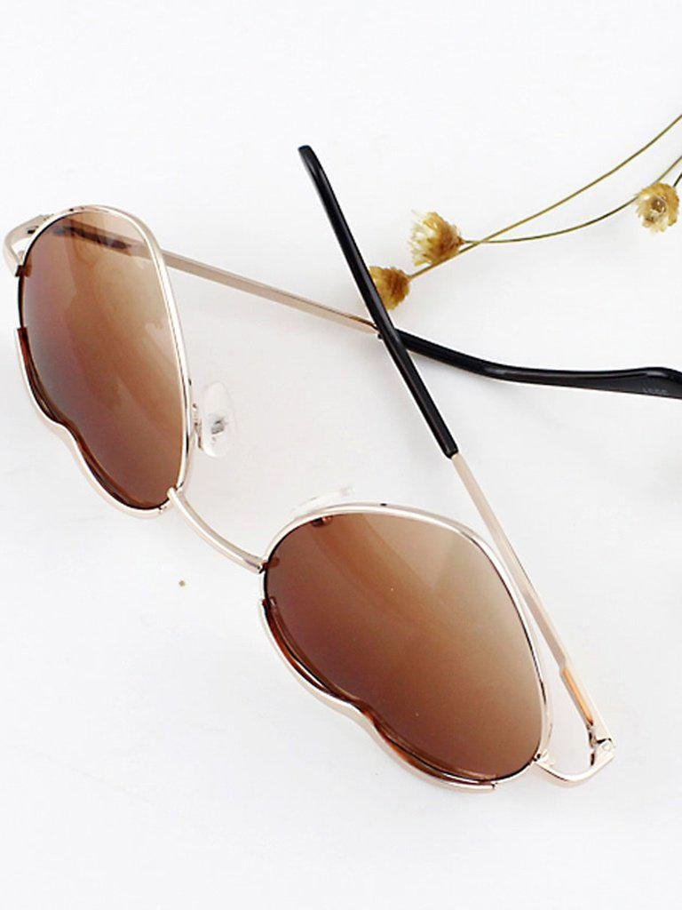 New 2015 Summer Fashion Gold Silver Alloy Heart Shape Acetate Frame Wrap Sunglasses-accessories-Des Mess
