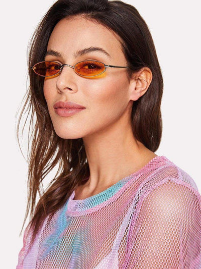 Flat Lens Metal Frame Sunglasses-accessories-Des Mess