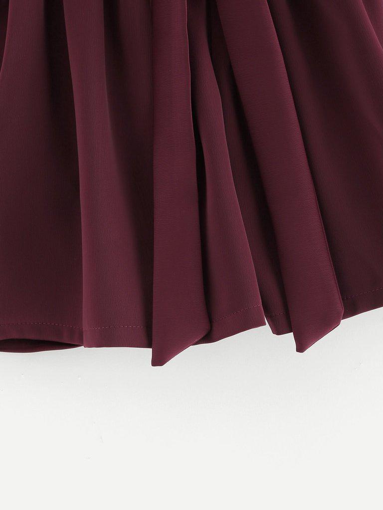 Frill Waist Self Tie Shorts-bottom-Des Mess