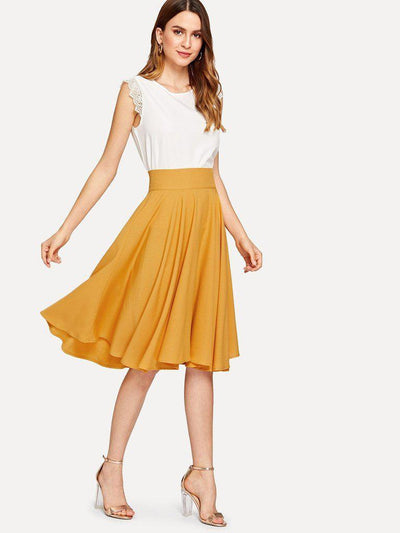 High Rise Wide Waistband Circle Skirt-bottom-Des Mess