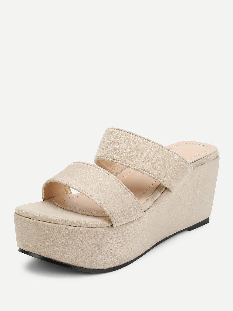 Two Part Slip On Platform Wedges-shoes-Des Mess