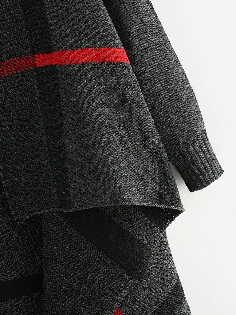 Tartan Plaid Waterfall Cardigan-outerwear-Des Mess