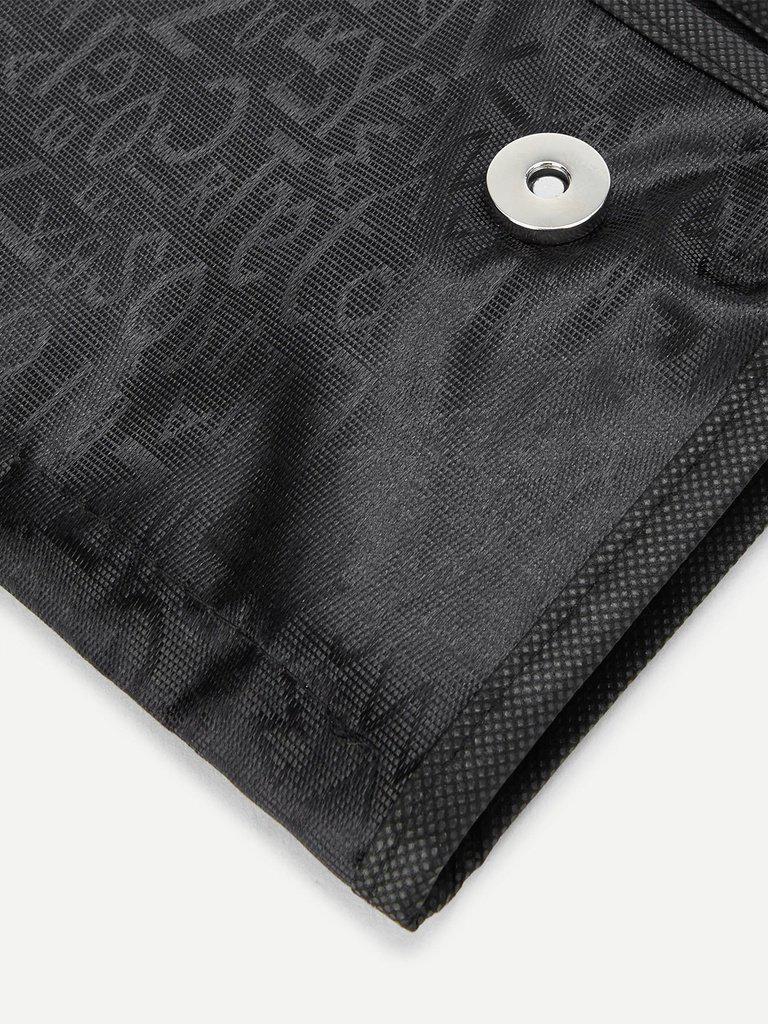 Letter Print Flap Makeup Bag-makeup-Des Mess