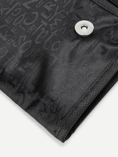 Letter Print Flap Makeup Bag-makeup-Des Mess