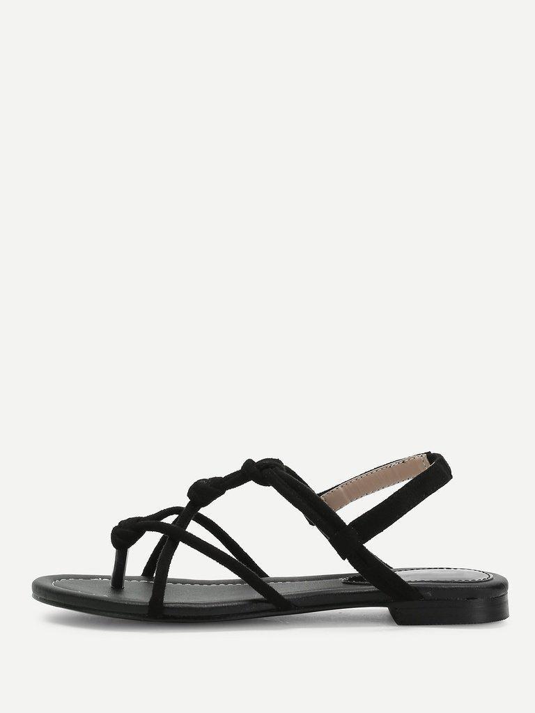 Toe Post Strappy Flat Sandals-shoes-Des Mess
